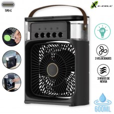 Ventilador Umidificador Portátil LED XC-MV-04-P X-Cell - Preto